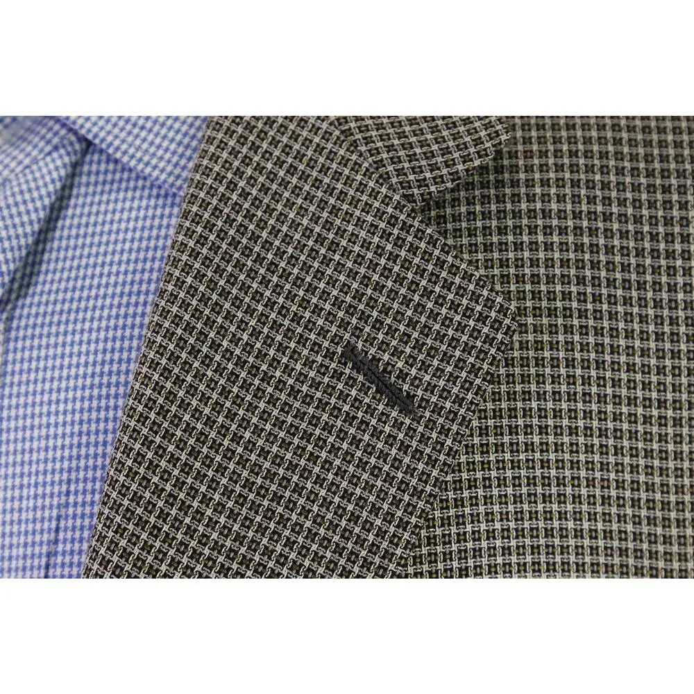 Hickey Freeman Bronze Black Checkered Woven Silk Wool Sportcoat Blazer 44R